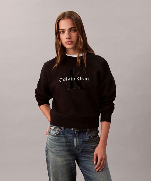 Calvin Klein(カルバン・クライン)の「スウェットシャツ(スウェット・レディース・ブラック/オフホワイト・S/L/M/XS)」の12枚目の写真