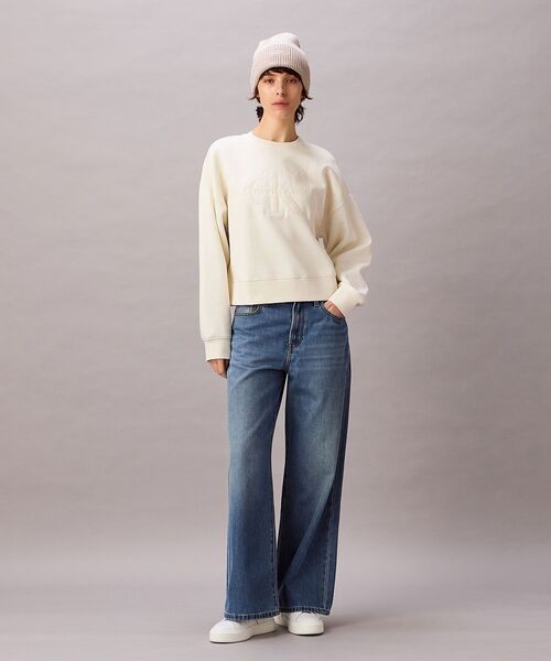 Calvin Klein(カルバン・クライン)の「スウェットシャツ(スウェット・レディース・ブラック/オフホワイト・S/L/M/XS)」の3枚目の写真