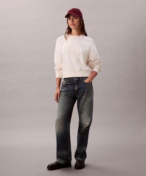 Calvin Klein(カルバン・クライン)の「スウェットシャツ(スウェット・レディース・ブラック/オフホワイト・S/L/M/XS)」の9枚目の写真