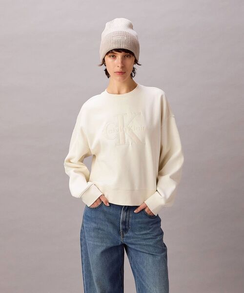 Calvin Klein(カルバン・クライン)の「スウェットシャツ(スウェット・レディース・ブラック/オフホワイト・S/L/M/XS)」の16枚目の写真