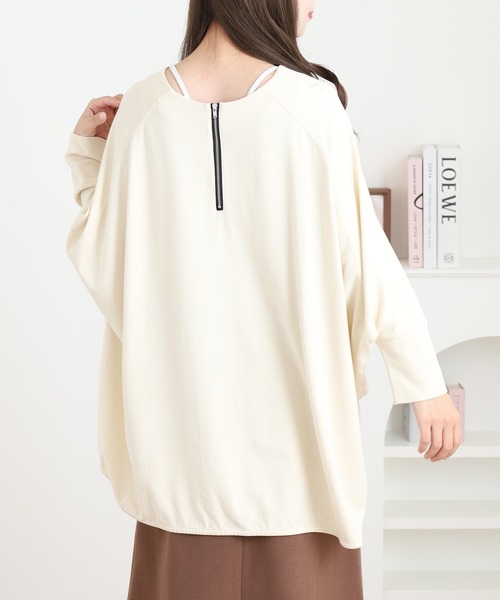 OMNES（オムネス）の「ポンチバックファスナー八分袖プルオーバー（Tシャツ/カットソー・レディース・アイボリー・FREE）」の5枚目の写真