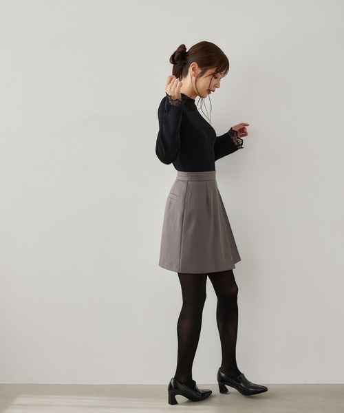 Andemiu(アンデミュウ)の「【沖田愛加さんコラボ】アシメプリーツミニスカート621568(スカート・レディース・ブラウン/グレー・SMALL/MEDIUM)」の7枚目の写真