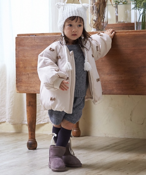 セール】【リンク/洗える】ちびリボン中綿ジャケット（ブルゾン