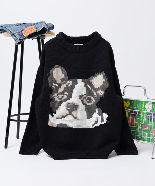 ATELANE(アテレーン)の「ATELANE ざっくりアソートニット/フラワー/フレンチブル/NEWYORK(ニット/セーター・メンズ・ブラック系3/ホワイト系1/ホワイト系2/ブラック系2/ブラック系1/ホワイト系3・L/M)」の5枚目の写真