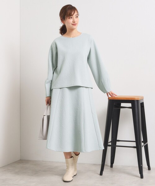 ITS'DEMO（イッツデモ）の「【手洗い可／セットアップ可】花柄ジャカードスカート（スカート・レディース・グリーン系/アイボリー/パープル系/ブラック・00）」の14枚目の写真