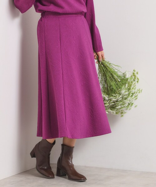 ITS'DEMO（イッツデモ）の「【手洗い可／セットアップ可】花柄ジャカードスカート（スカート・レディース・グリーン系/アイボリー/パープル系/ブラック・00）」の17枚目の写真