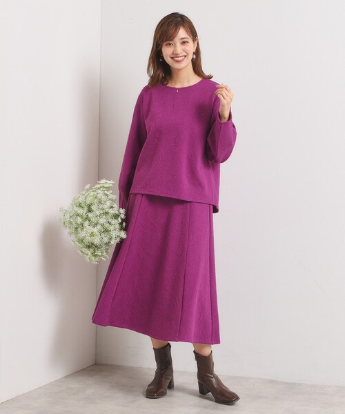 ITS'DEMO（イッツデモ）の「【手洗い可／セットアップ可】花柄ジャカードスカート（スカート・レディース・グリーン系/アイボリー/パープル系/ブラック・00）」の19枚目の写真