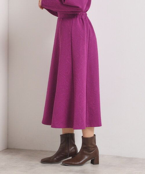 ITS'DEMO（イッツデモ）の「【手洗い可／セットアップ可】花柄ジャカードスカート（スカート・レディース・グリーン系/アイボリー/パープル系/ブラック・00）」の22枚目の写真