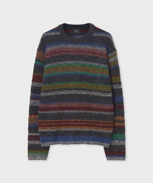 PS Paul Smith(ピーエスポールスミス)の「マルチストライプ モヘアニット / 252411 489Z(ニット/セーター・メンズ・その他1・MEDIUM/LARGE/X-LARGE)」の1枚目の写真