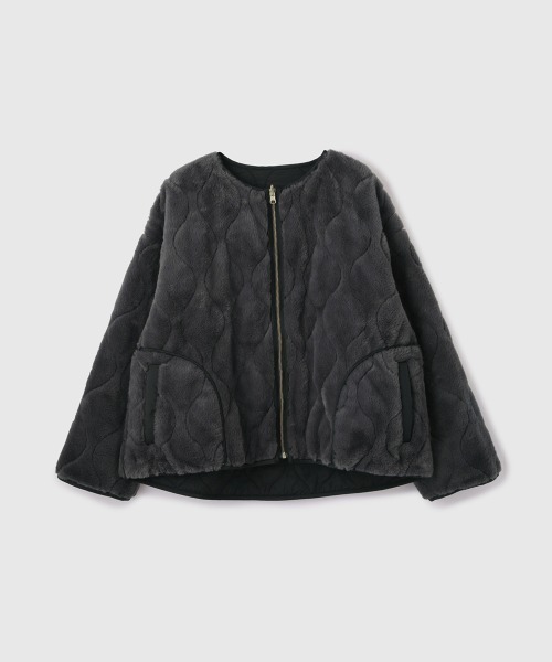 VICKY（ビッキー）の「ひょうたんキルトリバーシブルZIPジャケット（ノーカラージャケット・レディース・ブラック/ライトグレー・M）」の21枚目の写真