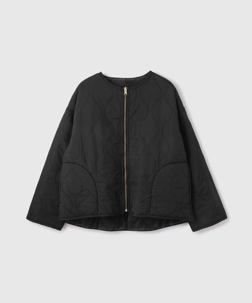 セール】ひょうたんキルトリバーシブルZIPジャケット（ノーカラー