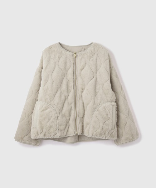 セール】ひょうたんキルトリバーシブルZIPジャケット（ノーカラー