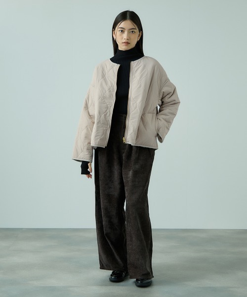 セール】ひょうたんキルトリバーシブルZIPジャケット（ノーカラー