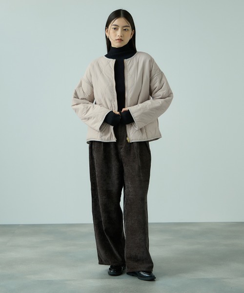 セール】ひょうたんキルトリバーシブルZIPジャケット（ノーカラー