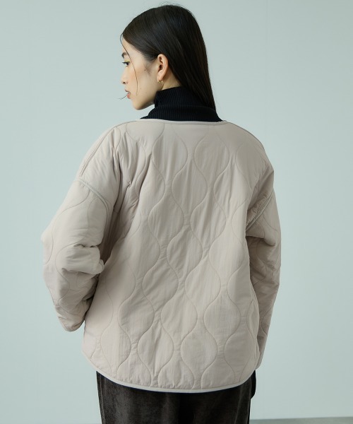 セール】ひょうたんキルトリバーシブルZIPジャケット（ノーカラー