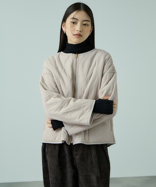 VICKY（ビッキー）の「ひょうたんキルトリバーシブルZIPジャケット（ノーカラージャケット・レディース・ブラック/ライトグレー・M）」の16枚目の写真