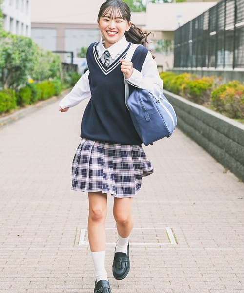 Honeys（ハニーズ）の「スクールベスト（ベスト・レディース・杢グレー/ネイビー/アイボリー/スミクロ・L/SS/S/M）」の16枚目の写真
