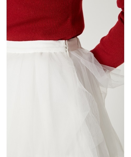 FRAY I.D（フレイアイディー）の「チュールアシメティアードスカート（スカート・レディース・グレー/ブラック/ホワイト・0/1）」の10枚目の写真