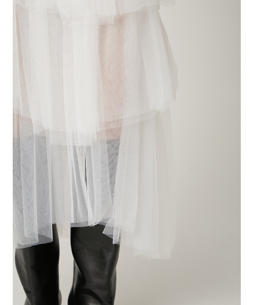 FRAY I.D（フレイアイディー）の「チュールアシメティアードスカート（スカート・レディース・グレー/ブラック/ホワイト・0/1）」の11枚目の写真