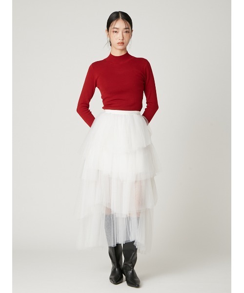 FRAY I.D（フレイアイディー）の「チュールアシメティアードスカート（スカート・レディース・グレー/ブラック/ホワイト・0/1）」の13枚目の写真