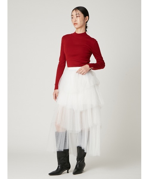 FRAY I.D（フレイアイディー）の「チュールアシメティアードスカート（スカート・レディース・グレー/ブラック/ホワイト・0/1）」の14枚目の写真