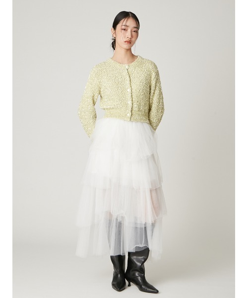 FRAY I.D（フレイアイディー）の「チュールアシメティアードスカート（スカート・レディース・グレー/ブラック/ホワイト・0/1）」の15枚目の写真