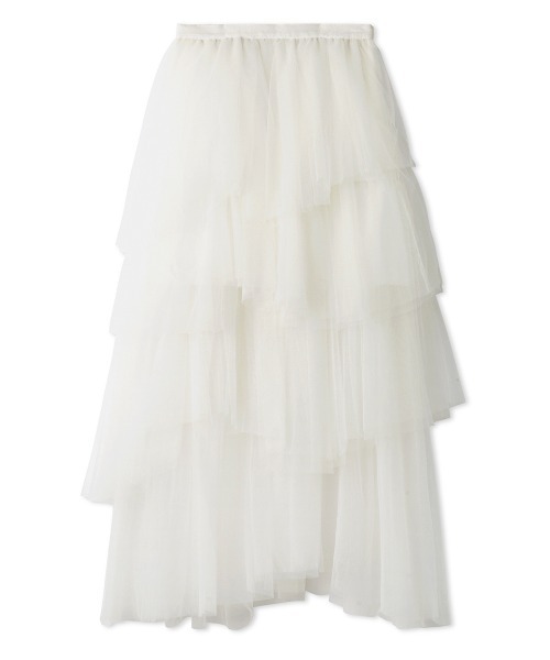 FRAY I.D（フレイアイディー）の「チュールアシメティアードスカート（スカート・レディース・グレー/ブラック/ホワイト・0/1）」の18枚目の写真