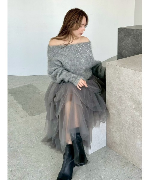 チュールアシメティアードスカート（スカート）｜FRAY I.D（フレイ