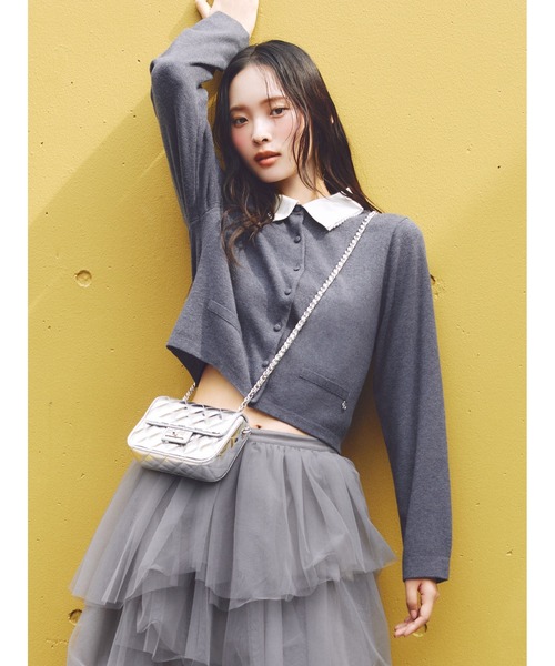 FRAY I.D（フレイアイディー）の「チュールアシメティアードスカート（スカート・レディース・グレー/ブラック/ホワイト・0/1）」の22枚目の写真