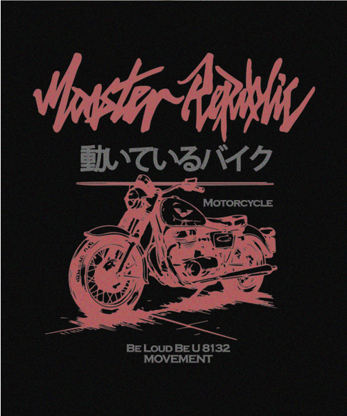 MONSTER REPUBLIC(モンスターリパブリック)の「モーターサイクルビンテージレッドTシャツブラック_8132(Tシャツ/カットソー・レディース・その他・SMALL/MEDIUM/LARGE/X-LARGE)」の8枚目の写真