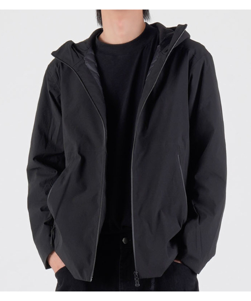 BUTTON SEOUL（ボタンソウル）の「[ダックダウン90/10] フリースミックスナイロンダックダウンハイキングジャケット (ブラック)（ダウンジャケット/コート・メンズ・その他・MEDIUM/X-LARGE/LARGE）」の8枚目の写真