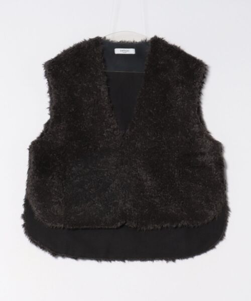 SWITCH BY ARCH(スイッチバイアーチ)の「★SWITCH by ARCH★Poodle Fur Vest プードル ファー ベスト ARM-723(ベスト・レディース・グレイッシュベージュ/チャコールグレー・FREE)」の1枚目の写真