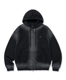 BROKEN TAG DIRTY HOOD ZIP UP - BLACK