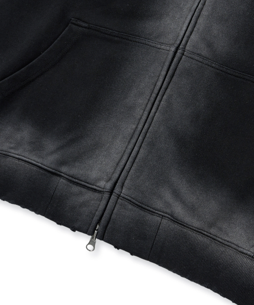 BROWNBREATH（ブラウンブレス）の「BROKEN TAG DIRTY HOOD ZIP UP - BLACK（パーカー・レディース・その他・X-LARGE/LARGE/MEDIUM/SMALL）」の8枚目の写真