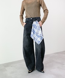 DOLLUPOOPS | ハンカチディテールカーブラインデニムパンツ(デニムパンツ)