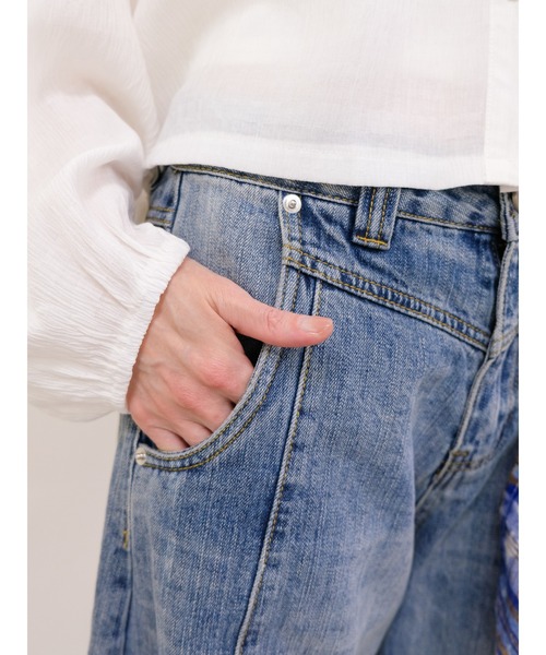 DOLLUPOOPS（ドールアップウップス）の「ハンカチディテールカーブラインデニムパンツ（デニムパンツ・レディース・ブラック/ブルー・SMALL/MEDIUM）」の17枚目の写真