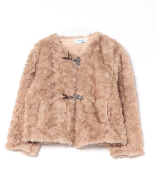 セール】【Jasmine】ノーカラーショートボアコート（ノーカラーコート