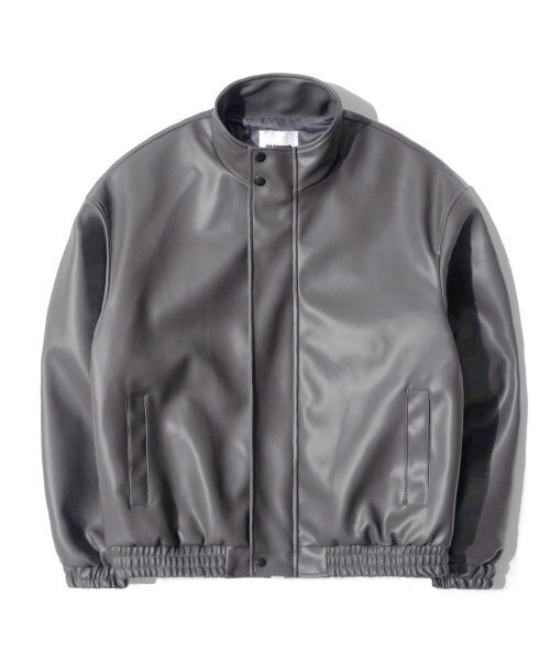QT8 GARMENTS（キューティーエイトガーメント）の「LB Synthetic Leather Hidden Jacket (Charcoal)（ライダースジャケット・レディース・その他・LARGE/MEDIUM/X-LARGE）」の2枚目の写真
