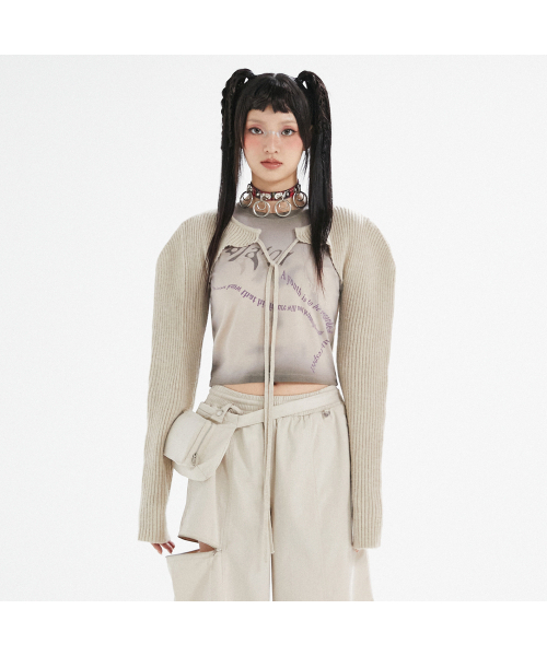 SOLID KNIT BOLERO BEIGE BP3KG001