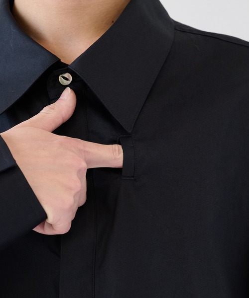 SHAREEF（シャリーフ）の「【SHAREEF】アシンメトリービッグシャツ（シャツ/ブラウス・メンズ・ホワイト/ブラック・1/2）」の4枚目の写真