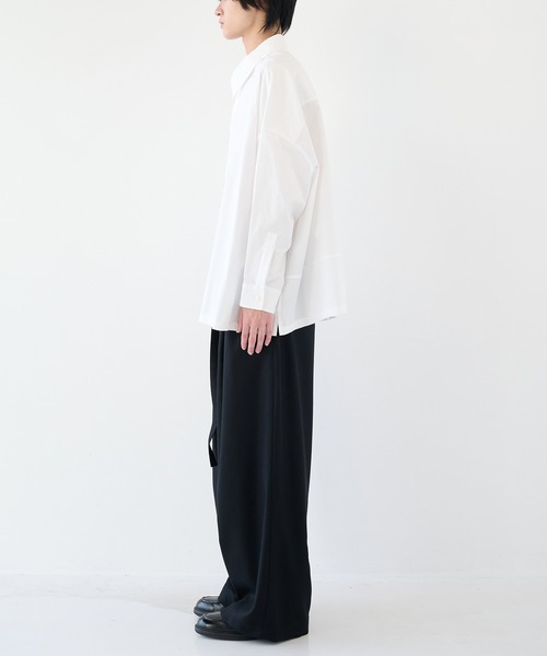 SHAREEF（シャリーフ）の「【SHAREEF】アシンメトリービッグシャツ（シャツ/ブラウス・メンズ・ホワイト/ブラック・1/2）」の16枚目の写真