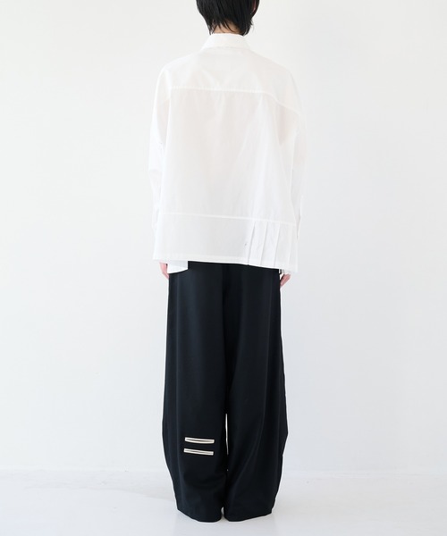 SHAREEF（シャリーフ）の「【SHAREEF】アシンメトリービッグシャツ（シャツ/ブラウス・メンズ・ホワイト/ブラック・1/2）」の15枚目の写真