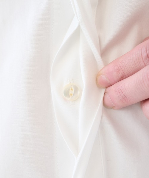 SHAREEF（シャリーフ）の「【SHAREEF】アシンメトリービッグシャツ（シャツ/ブラウス・メンズ・ホワイト/ブラック・1/2）」の8枚目の写真