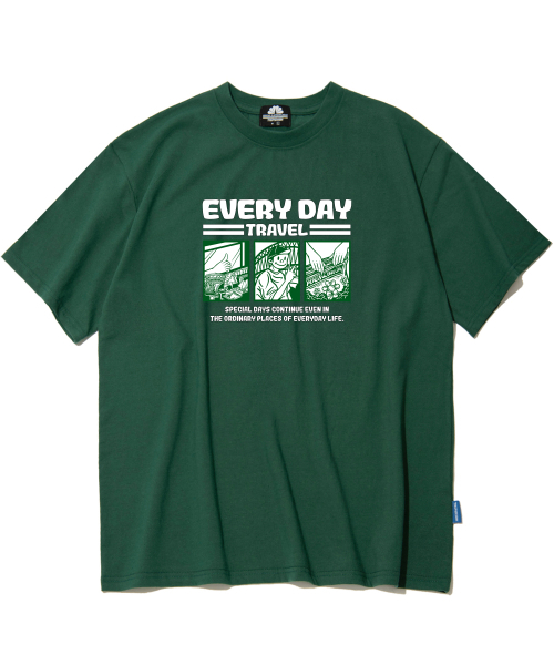 TRIPSHION(トリップション)の「EVERYDAY CARTTON グラフィックTシャツ - グリーン(Tシャツ/カットソー・メンズ・その他・LARGE/MEDIUM/X-LARGE)」の1枚目の写真