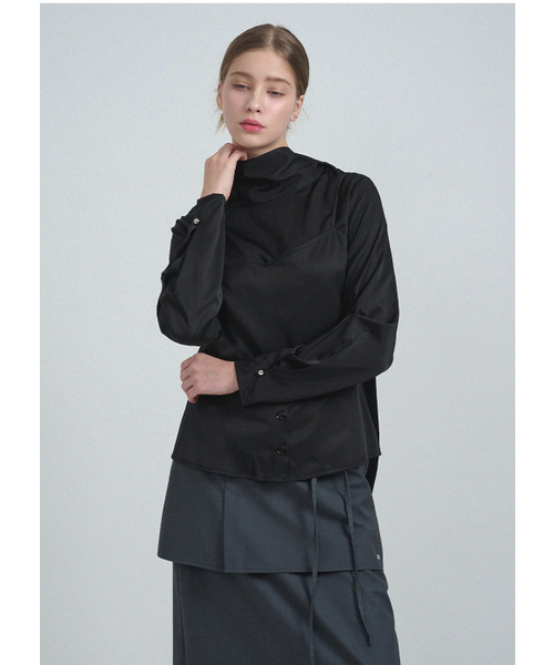 MICANE(ミケーネ)の「オンディンタイビスチェレイヤードブラウス(シャツ/ブラウス・レディース・ブラック/クリーム・X-LARGE/SMALL/MEDIUM/LARGE)」の8枚目の写真
