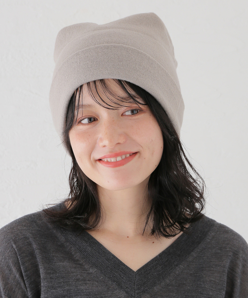 IENA(イエナ)の「La Maison de Lyllis/メゾンドリリス BOXKNIT 帽子 2253031(ニットキャップ/ビーニー・レディース・ベージュ/レッド・FREE)」の11枚目の写真