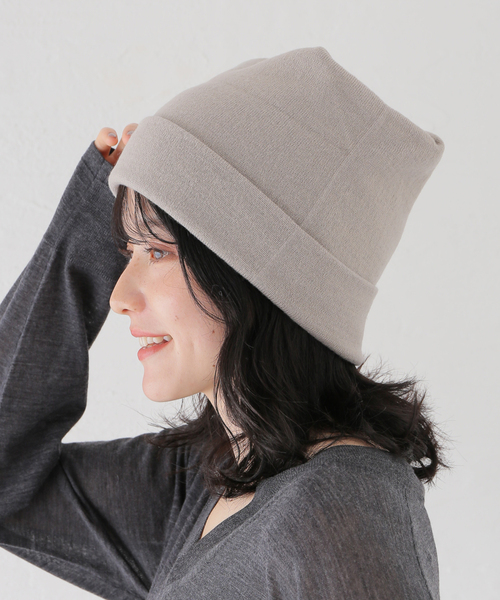 IENA(イエナ)の「La Maison de Lyllis/メゾンドリリス BOXKNIT 帽子 2253031(ニットキャップ/ビーニー・レディース・ベージュ/レッド・FREE)」の12枚目の写真