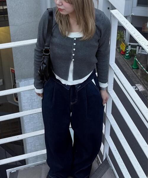 ◇キャミレイヤードクルーネックニット（ニット/セーター）｜FREE'S