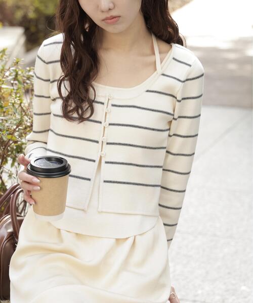 FREE'S MART（フリーズマート）の「◇キャミレイヤードクルーネックニット（ニット/セーター・レディース・グレー/ネイビー/ボルドー/ブラウン/ホワイト系その他・FREE）」の13枚目の写真