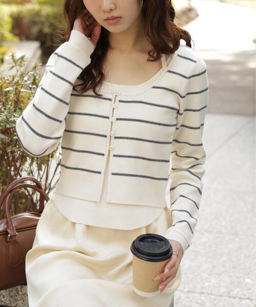 FREE'S MART（フリーズマート）の「◇キャミレイヤードクルーネックニット（ニット/セーター・レディース・グレー/ネイビー/ボルドー/ブラウン/ホワイト系その他・FREE）」の16枚目の写真